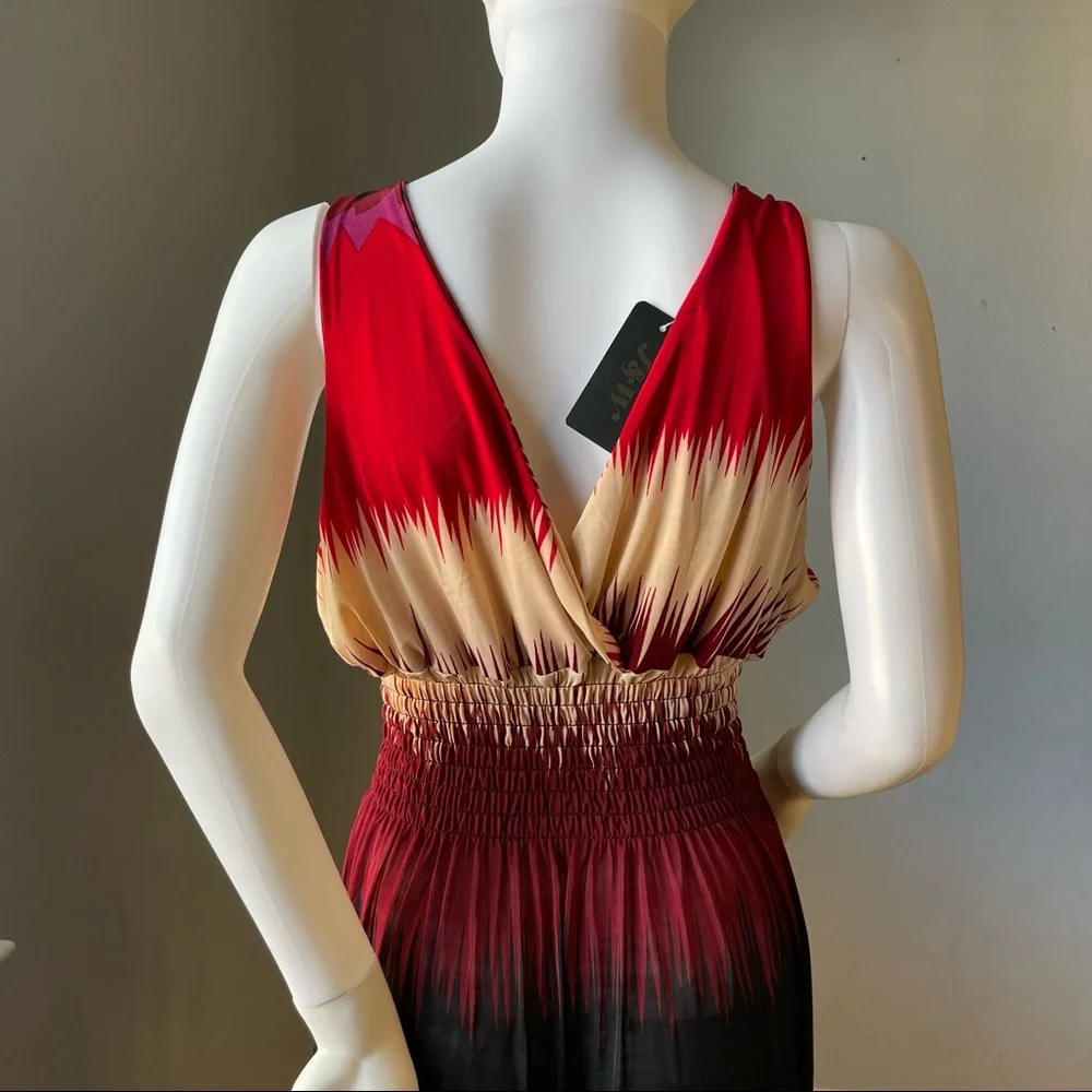 Red New Women’s striped sleeveless dress size Medium - Picture 5 of 13